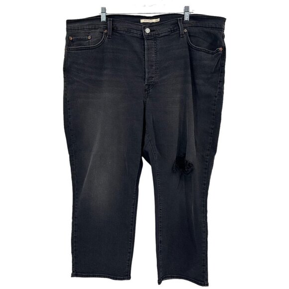 Levi's Wedgie Straight Jeans Plus Size 24W Cut and Dry Black Wash - Picture 2 of 6